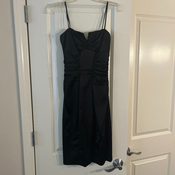 Cache Dresses & Skirts - Classic Black Satin-Finish Cocktail Dress